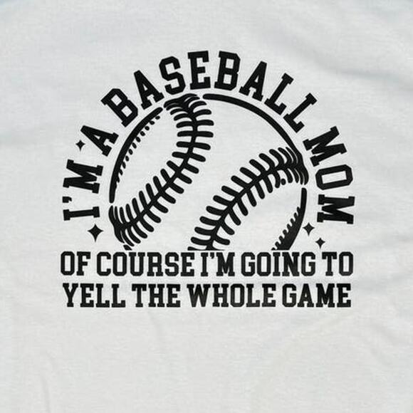 I’m a Baseball Mom… Medium White Womens T-Shirt Short Sleeve - Picture 3 of 7
